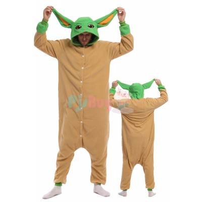 Yoda Onesie Pajamas For Adult Cute Easy Halloween Costume