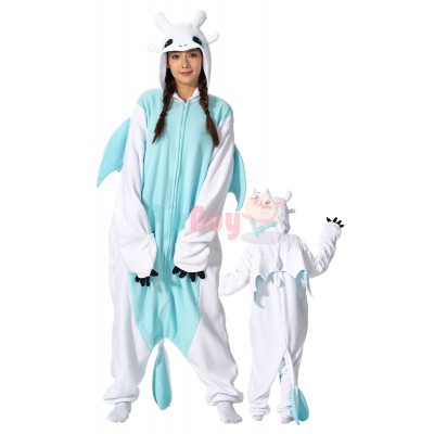 White Dragon Onesie for Adult Halloween Cosplay Costume Idea