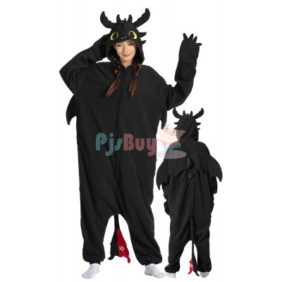 Black Dragon Onesie for Adult Halloween Cosplay Costume Idea