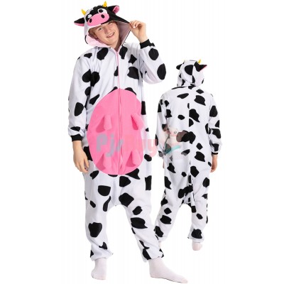 Cow Onesie Pajamas Adult Cow With Udders Costume Halloween Cosplay Idea