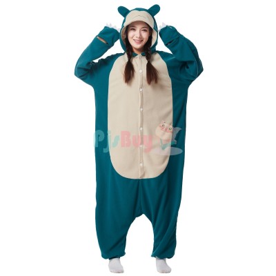 Snorlax Onesie Pajamas Plus Size Halloween Costume Idea for Adult Unisex