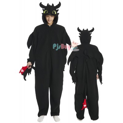 Black Dragon Onesie for Men Easy Halloween Costume Cosplay Outfit