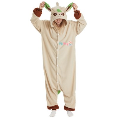 Leafeon Onesie for Adult Evolutions Halloween Costume Party Outfit