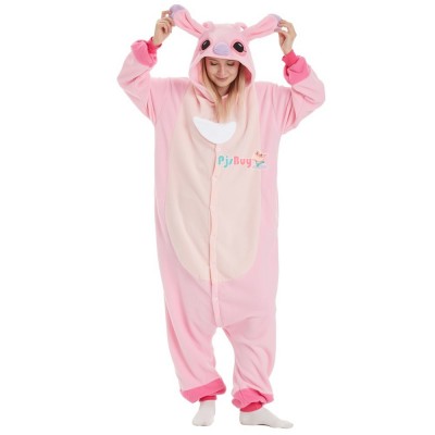 Pink Stitch Angel Onesie for Adult Cute Halloween Costume Party Outfit