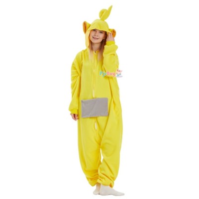 Yellow Teletubby Onesie for Adult Cute Lala Halloween Costume Party Outfit