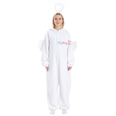 White Angel Onesie for Adult Cute Easy Halloween Costume Party Outfit