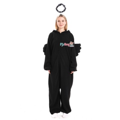 Black Angel Onesie for Adult Cute Easy Halloween Costume Party Outfit