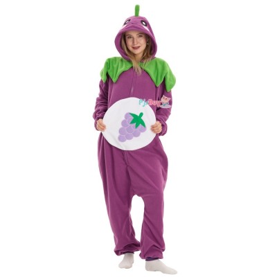 Grape Onesie for Adult Cute Fruit Halloween Costume Party Outfit