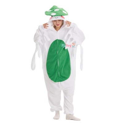 Green Mushroom Onesie for Adult Plant Easy Halloween Costume Party Outfit