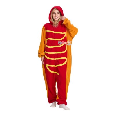 Hot Dog Onesie for Adult Cute Easy Halloween Costume Party Outfit
