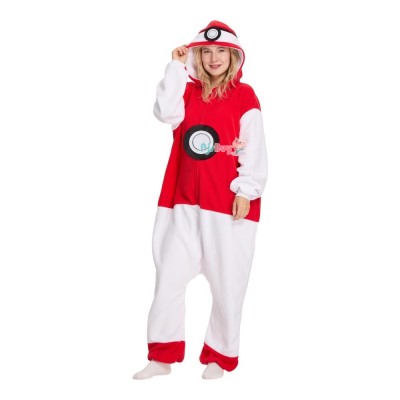 Pokeball Onesie for Adult Cute Easy Halloween Costume Party Outfit