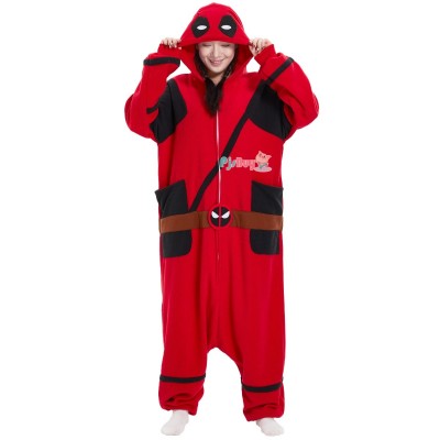 Deadpool Onesie for Adult Cute Easy Halloween Costume Party Outfit