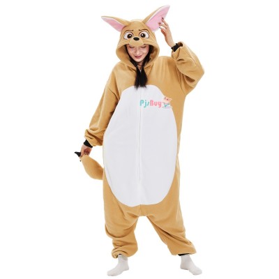 Fennec Fox Onesie for Adult Cute Animal Halloween Costume Party Outfit