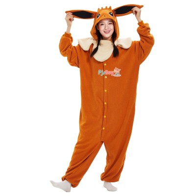Brown Eevee Onesie for Adult Cute Easy Halloween Costume Party Outfit