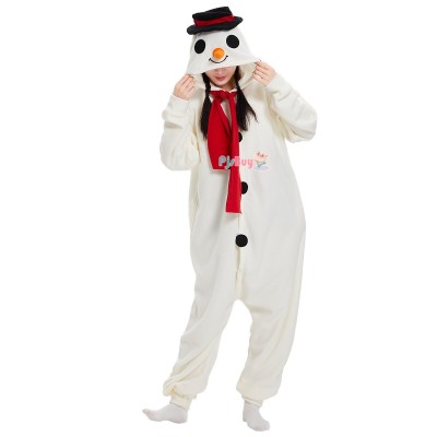 Snowman Onesie for Adult Cute Easy Halloween Costume Christmas Party Outfit