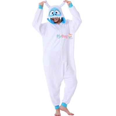 Snow Monster Yeti Costume Outfit for Adult Onesie Pajamas Unisex