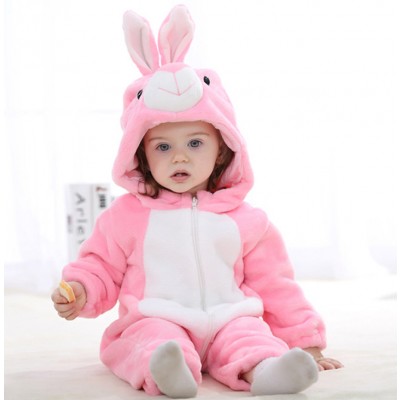 Pink Bunny Baby Boy & Girls Animal Cute Oneises Pajamas Costume