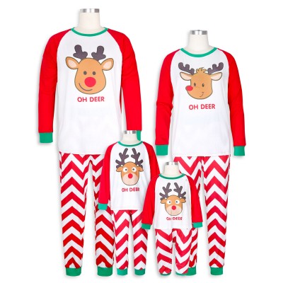 Cartton Deer Matching Family Christmas Pajamas