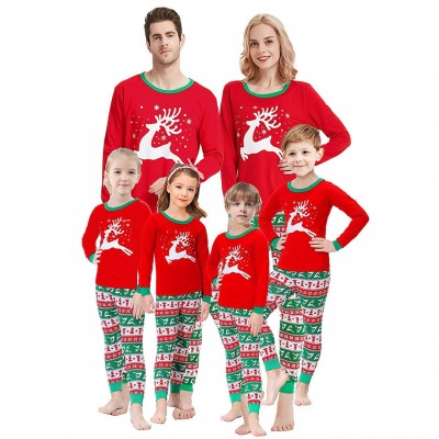 Matching Family Christmas Holiday Pajamas Sets Reindeer Print