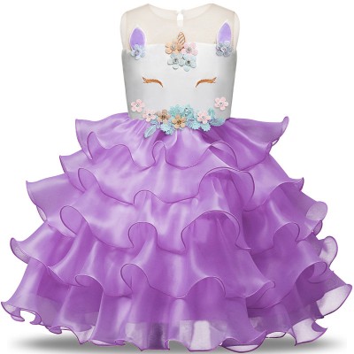 Unicorn Dress Girls Unicorn Costume Outfit in Purple