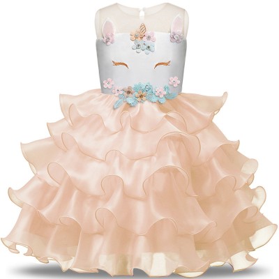 Unicorn Dress Girls Unicorn Costume Outfit in Champagne
