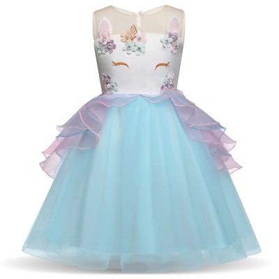 Girls Unicorn Costume Unicorn Dress in Blue