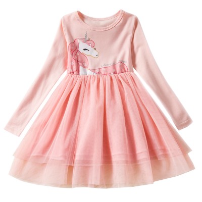 Girls Unicorn Dress in Pink