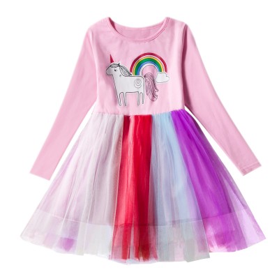 Girls Unicorn Dress in Purple