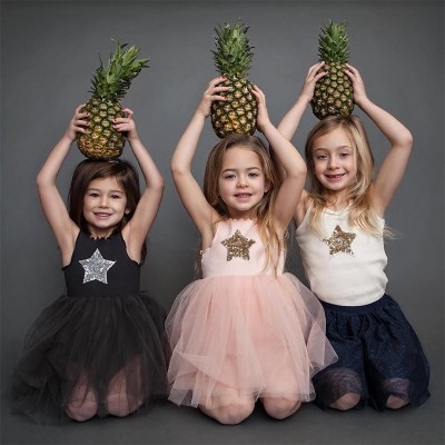 Girls Star Princess Dress Cake Skirt with Headband