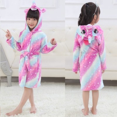 Purple Dream Unicorn Boys & Girls Animal Robes Hooded Bathrobe