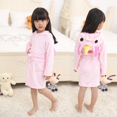 Pink Unicorn Robe Animal Robes Hooded Bathrobe for Kids