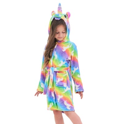 Soft Unicorn Hooded Bathrobe Sleepwear Unicorn Gifts for Girls