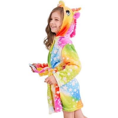 Soft Unicorn Hooded Bathrobe Sleepwear Unicorn Gifts for Girls