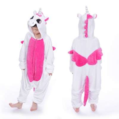 Rose Unicorn with Wings Kids Animal Onesie Pajamas Cute Costume