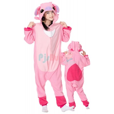 Kids Pink Angel Stitch Onesie Outfit Cute Halloween Costume