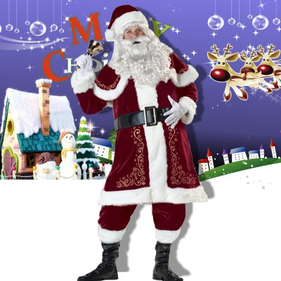 Santa Claus Costume Santa Suit Outfit Full Sets Full Sets