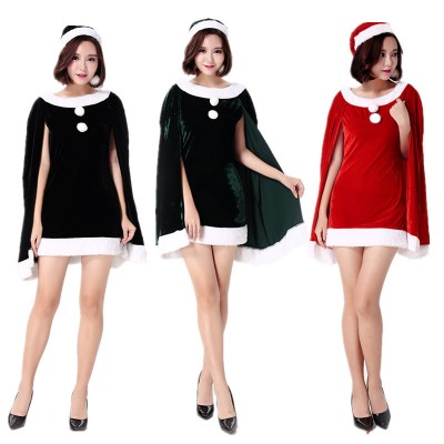 Mrs Claus Costume Outfit Elegant Womens Santa Dress