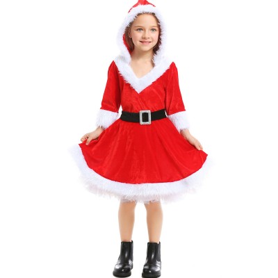 Girls Santa Dress Cute Christmas Costume For Kids