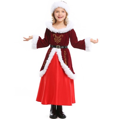 Girls Santa Dress Warm Kids Santa Costume