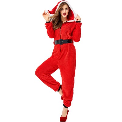Mrs Claus Costume Santa Onesie For Women Red